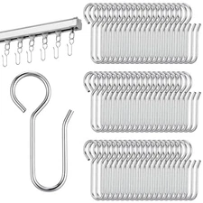 60 Pcs S Shaped Curtain Track Hooks Metal Drapery Hooks Small Curtain Pins 