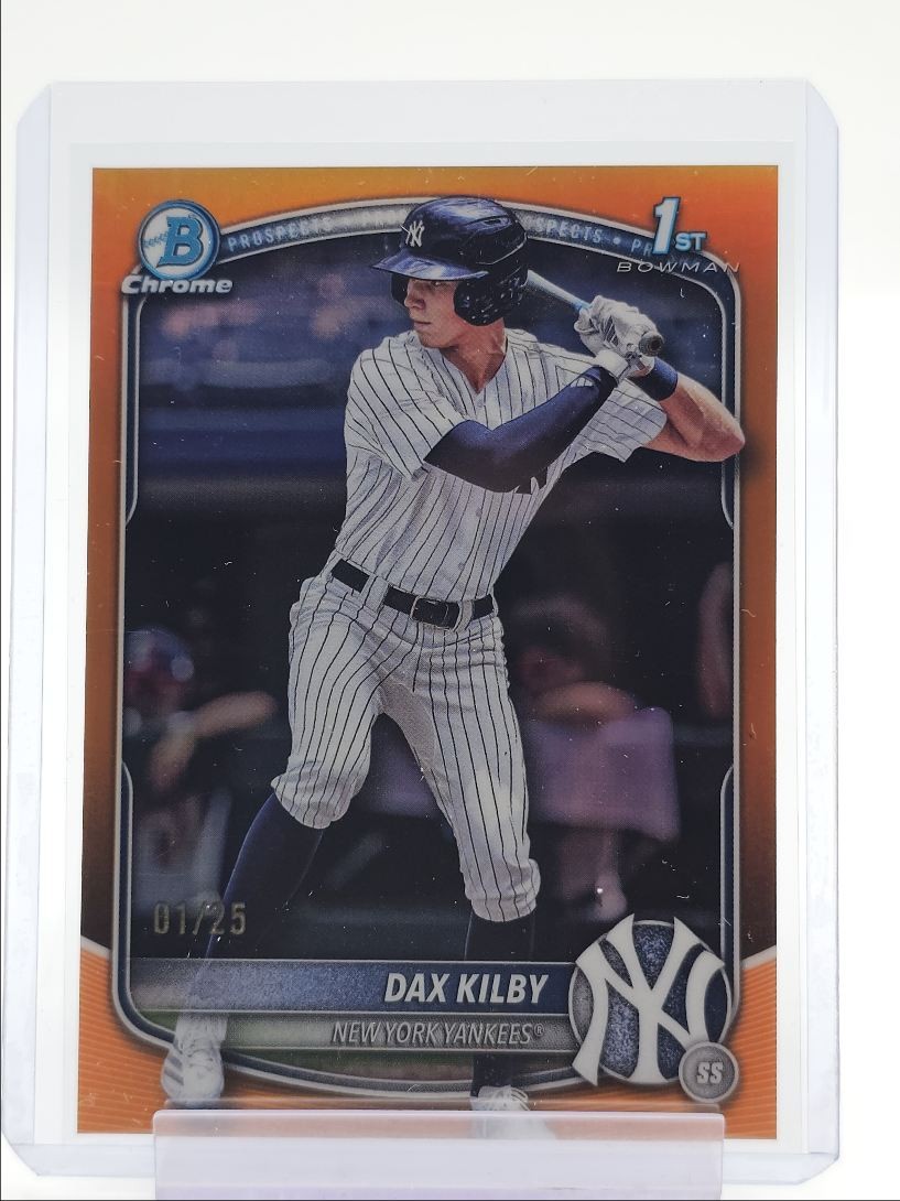 DAX KILBY 2025 BOWMAN CHROME DRAFT 1ST ORANGE REFRACTOR 01/25 Q0247