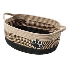 Small Woven Baskets for Organizing Rope Storage Basket with dark light Beige