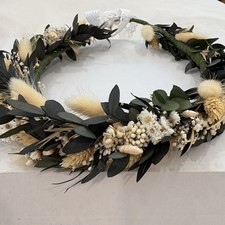 Handmade Cream And Green Flower Crown Wedding Maternity Bridesmaid Headpiece