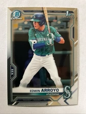 2021 Bowman Chrome Draft EDWIN ARROYO 1st Bowman RC Cincinnati REDS #BDC-74