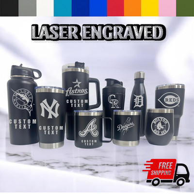 YOUR MLB TEAM LOGO | ENGRAVED TUMBLERS |CUSTOM |FREE PERSONALIZATION | ALL SIZES