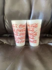2 Vintage 1998 Coca-Cola Tall Plastic Thermo-Serv Refreshing Coke Tumbler Cups