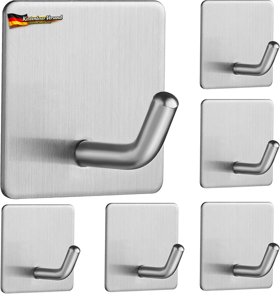 Selbstklebende Edelstahl Handtuchhaken 4Er Set Wandhaken FüR Bad KüChe Toiletten-image