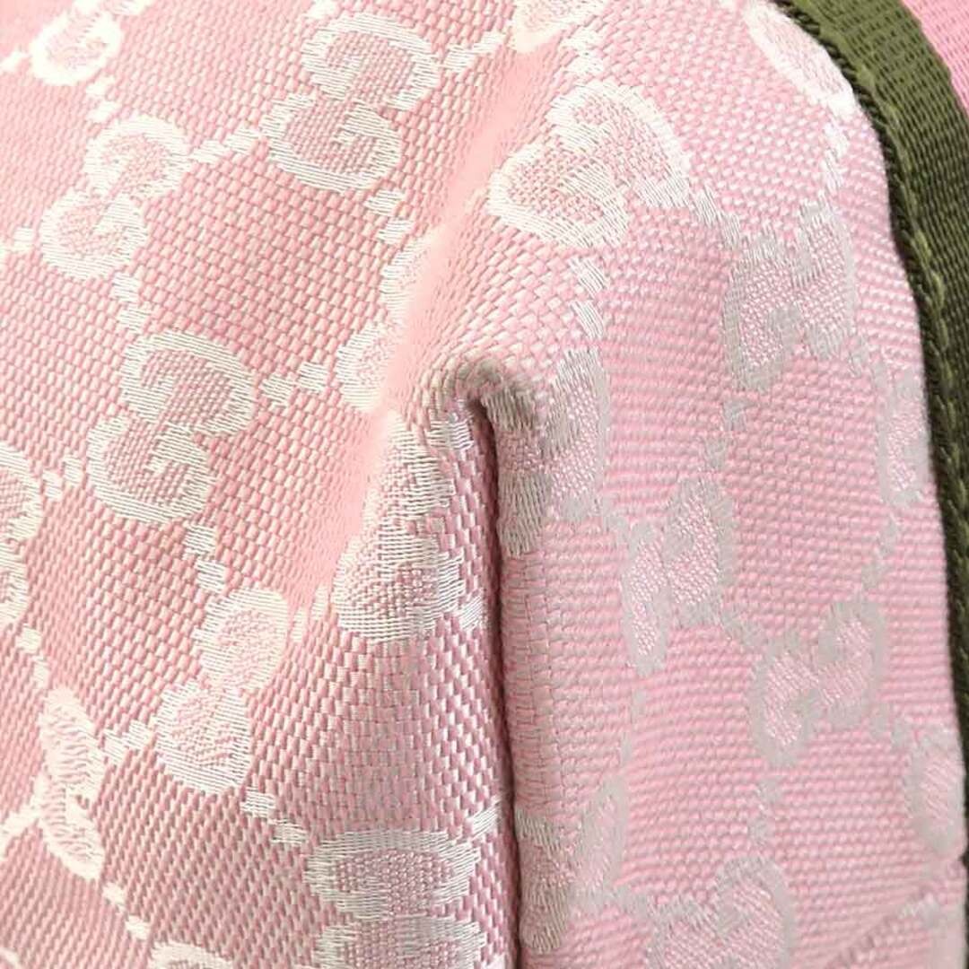 Gucci Shoulder Bag GG Canvas Leather Pink White Khaki Used Tote Bag thumbnail 6