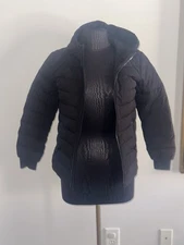 Kids Moose Knuckles Jacket Size M Color Black With Hood And Pockets Pre Owned