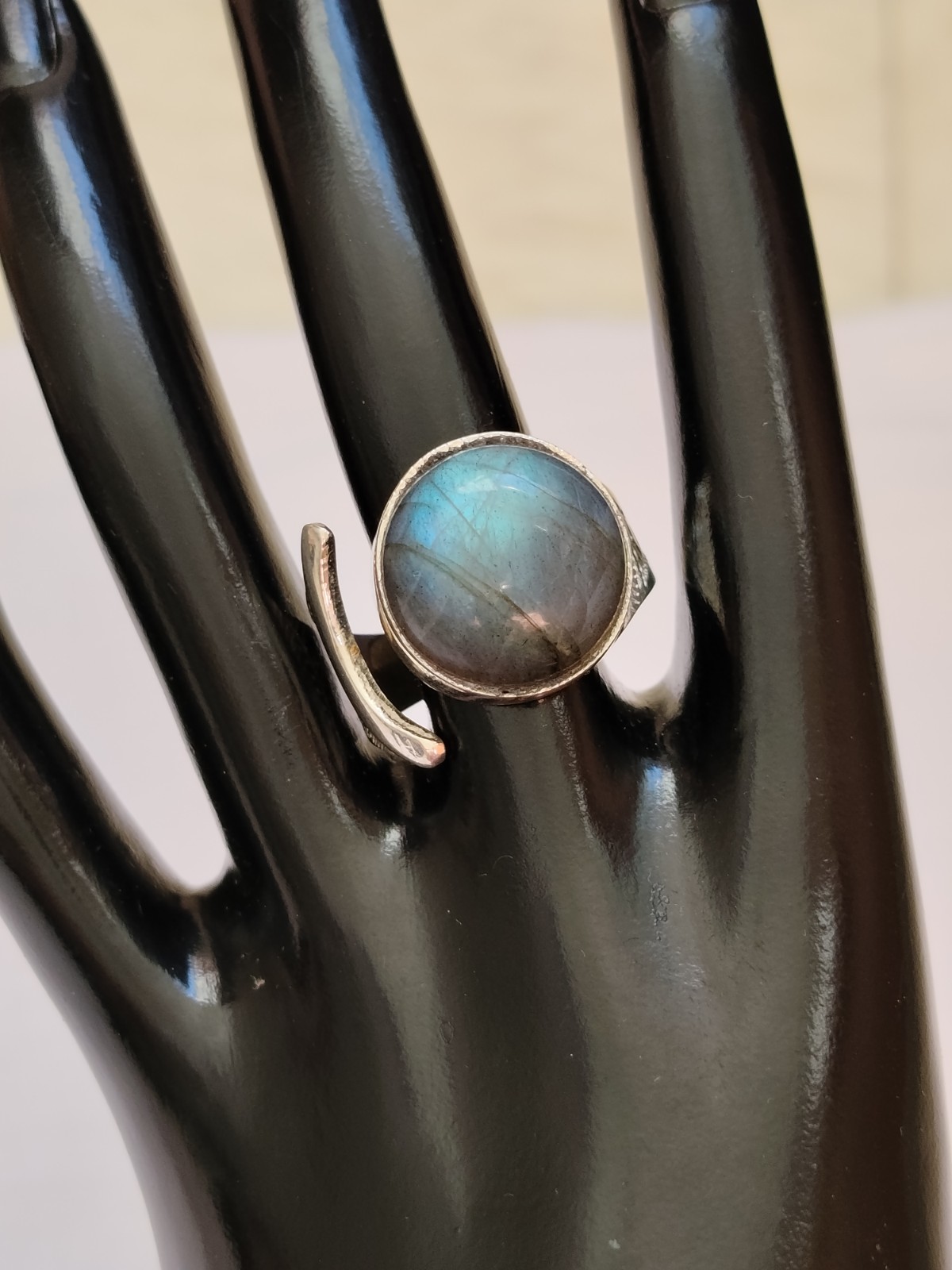 Bague argent massif 925 labradorite Afrique style touareg boho gipsy roots tailles 58 59 60