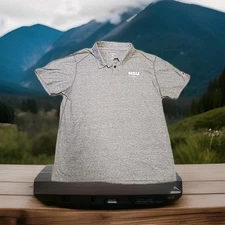 NSU Nova Southeastern University Logo Gray Lightweight Polo Shirt Mens XL