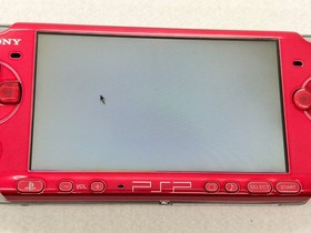 TESTED SONY PSP 3000 RED Console + Charger + battery + 3 games  Region free 32MB