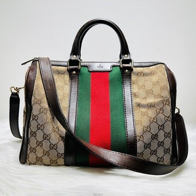 Gucci 247205 Three Stripes Boston Tote Crossbody 139239408