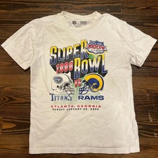 Super Bowl 1999 tee shirt NFL Los Angeles Rams T shirt vtg HN3825