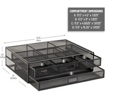 Mind Reader 2 Drawer 2 Tier Mesh Monitor Stan...