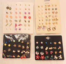 Lot Of 63 Pairs Of Girls Post Back Earrings