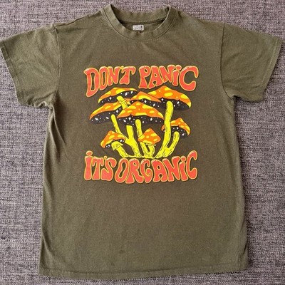 Brisco Brands Don't Panic It's Organic Mushroom Graphic T-Shirt
