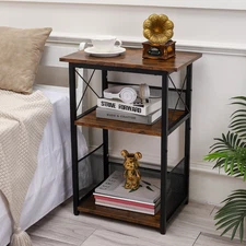 vintage-inspired 3-Tier Record Player Stand Metal Vinyl Record Stand Storage