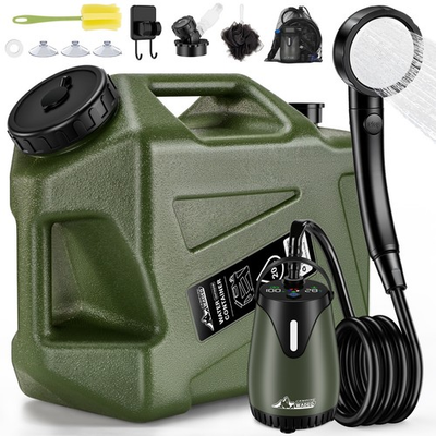#ad Portable Shower for Camping with 5 Gallon Water Jug 6000mAh IPX8 Waterproof $76.79