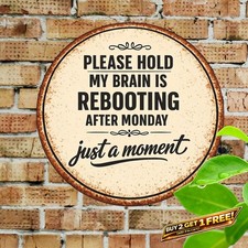 Round Aluminum Wall Art Metal Sign Modern Circular Home Decor 8x8