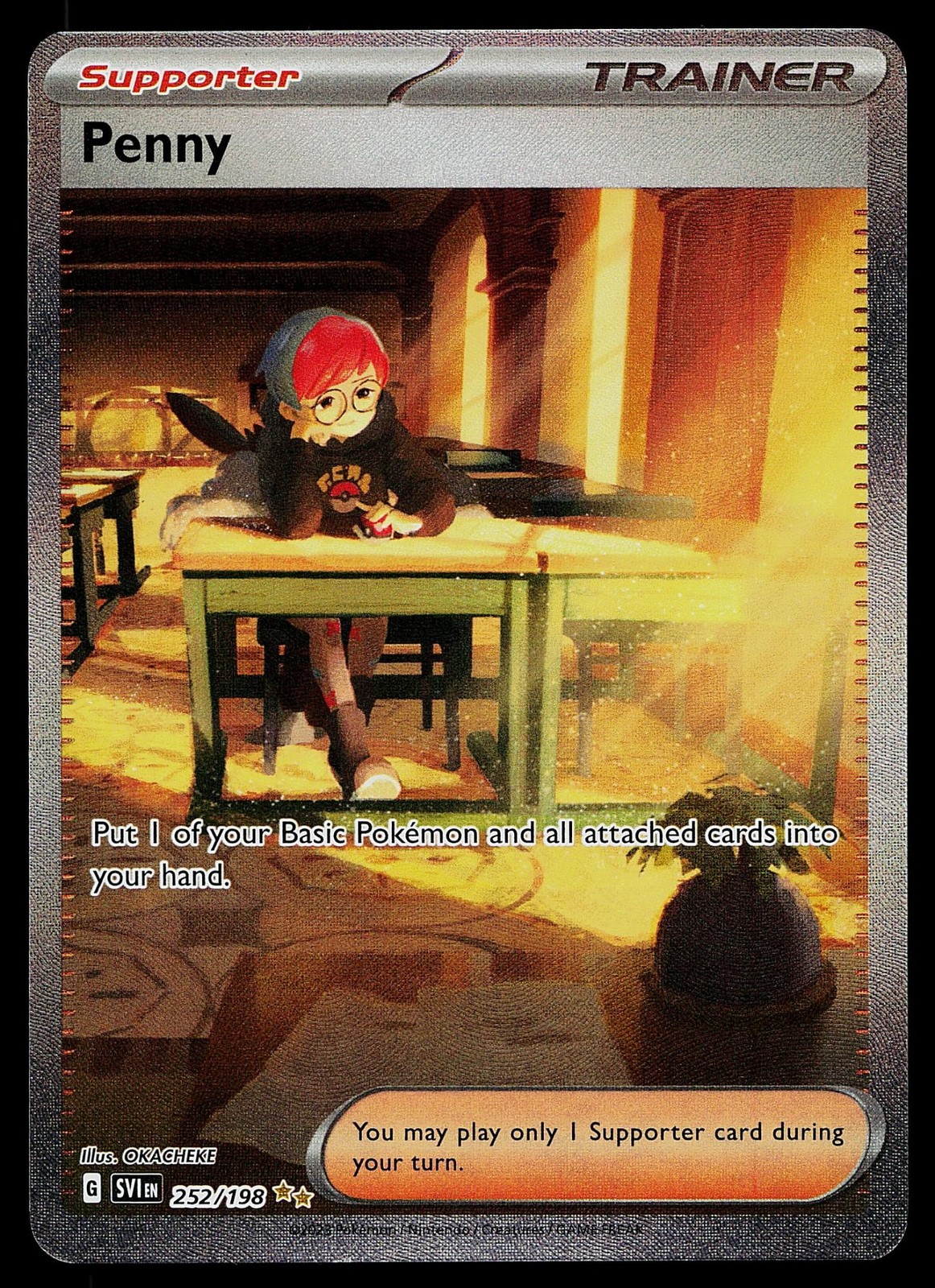 Pokemon Card - Penny Scarlet & Violet 252/198 Special Illustration Rare 2023