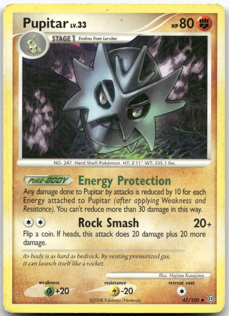 Pupitar 47/100 Uncommon Stormfront Pokemon LP
