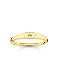 Thomas Sabo Ring Stern Gold 750 Gelbgold Vergoldung, 925 Sterlingsilber