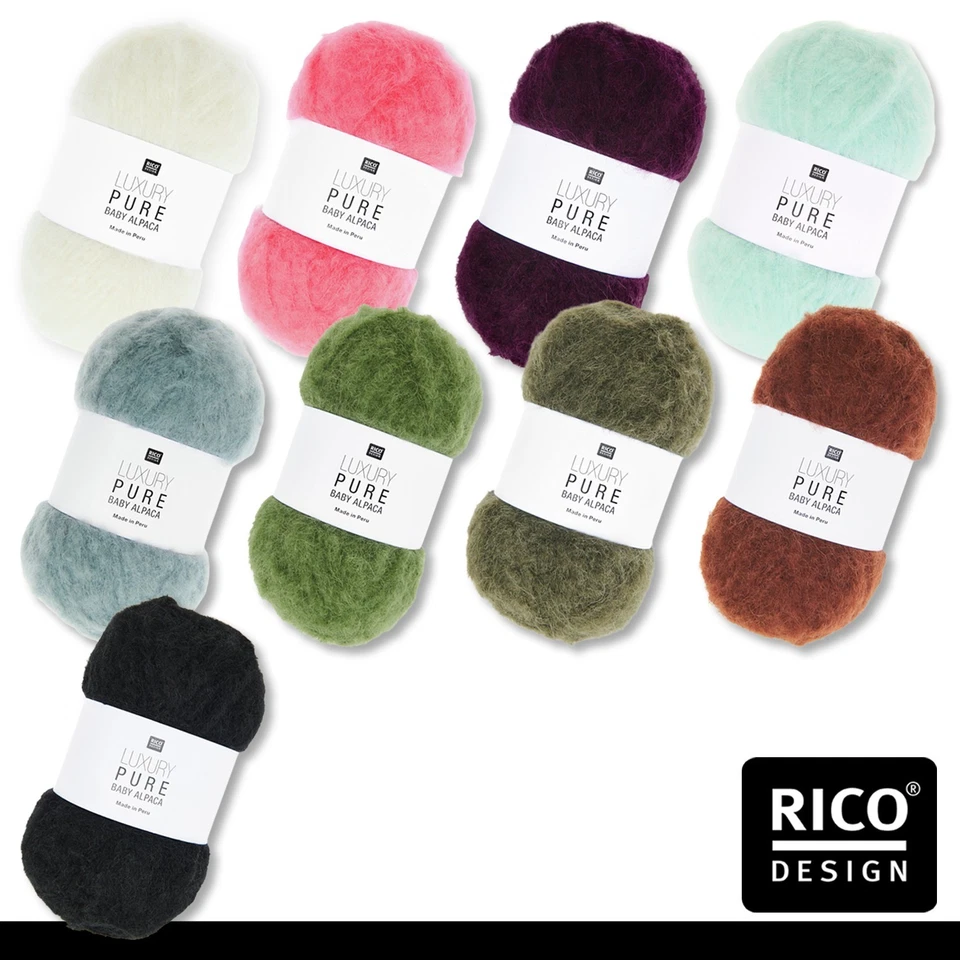 Rico 5 x 50 G Luxury Pure Baby Alpaga Tricot Crochet Laine Fil Alpaga Premium - Photo 1/1