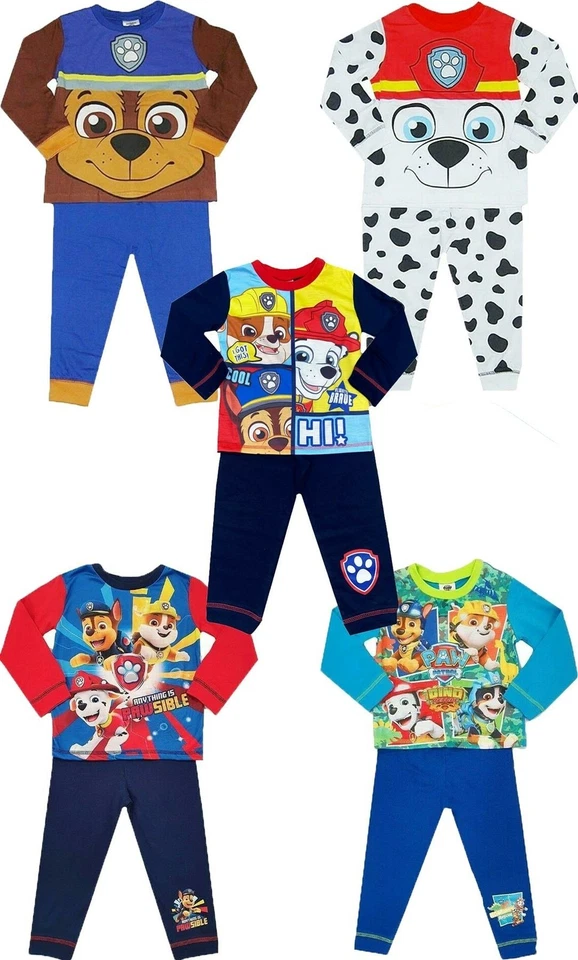 Paw Patrol Designs, Chase Und Marshall Neuheit Pyjamas 12 Monate Bis 6 Jahre Alt - Bild 1 von 1