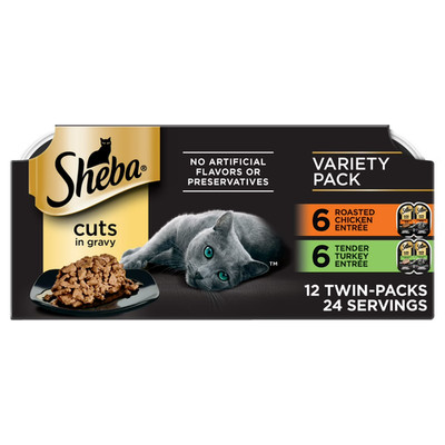 Sheba Perfect Portions Pate Wet Cat Food Tray Variety Packs, 12 - 24 Servings  