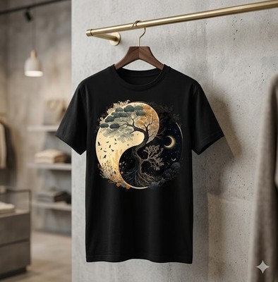 Yin Yang Tree of Life Sun Moon Duality T-Shirt Unisex - H217
