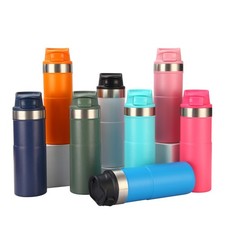 500ml Bpa Free Classic Trigger Action Travel Coffee Mug 16OZ Double Wall Cup In