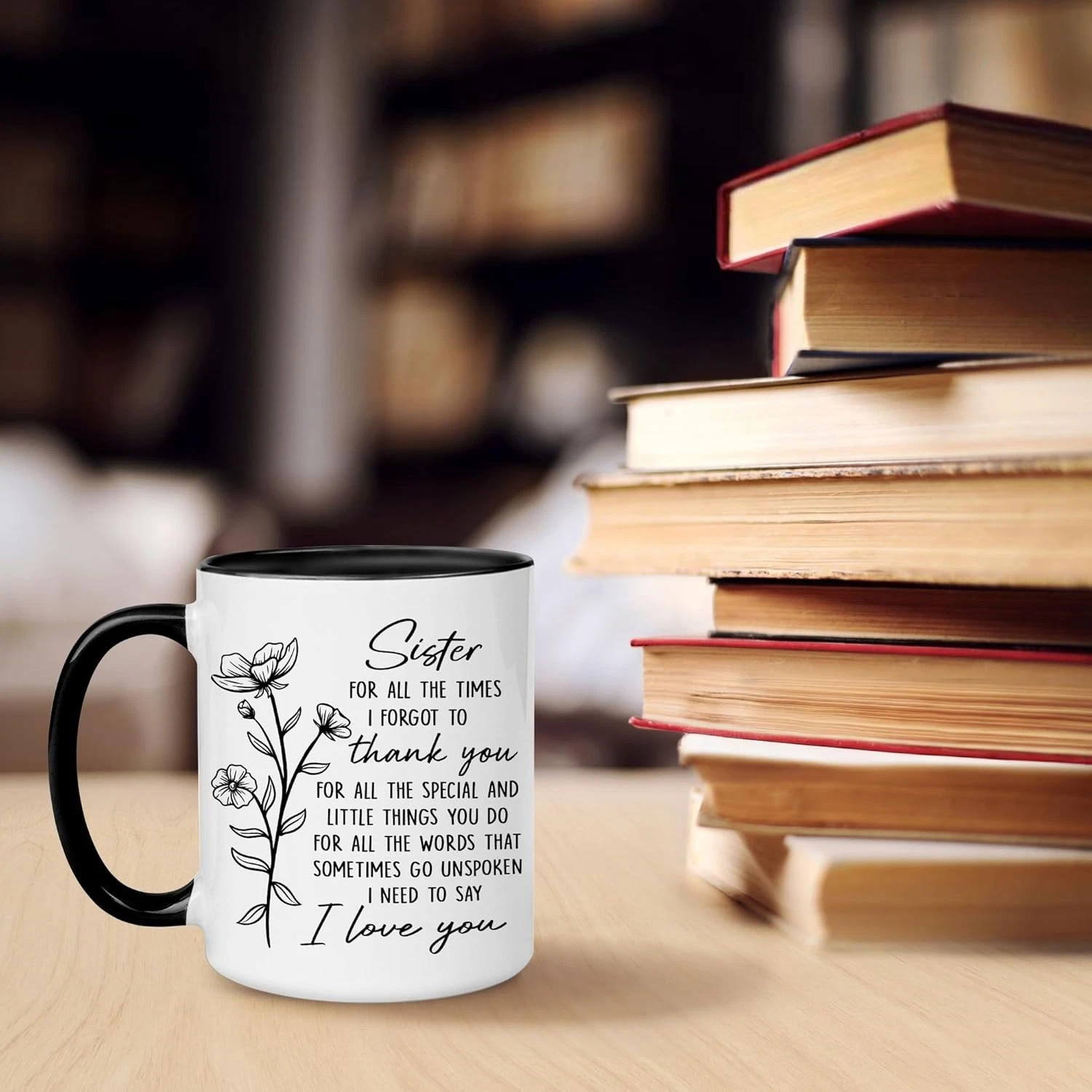 Sister Coffee Mug – Gift from Sister for Birthday, Mother's Day, Christmas