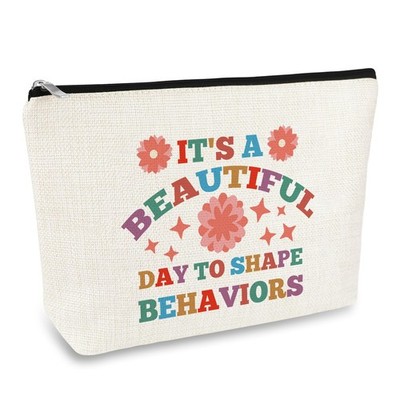 BCBA Therapist Gift Cosmetic Bag Funny Behavior Style 2