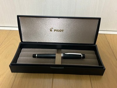 PILOT LEGNO 89s Black Wood Body Fountain Pen 14K Gold F Nib FLE-12SK-B 4.7 inch