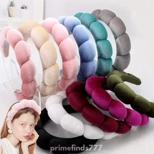 Sponge Spa Headband for Women - Soft Terry Towel Fabric for Face Washing, Makeup