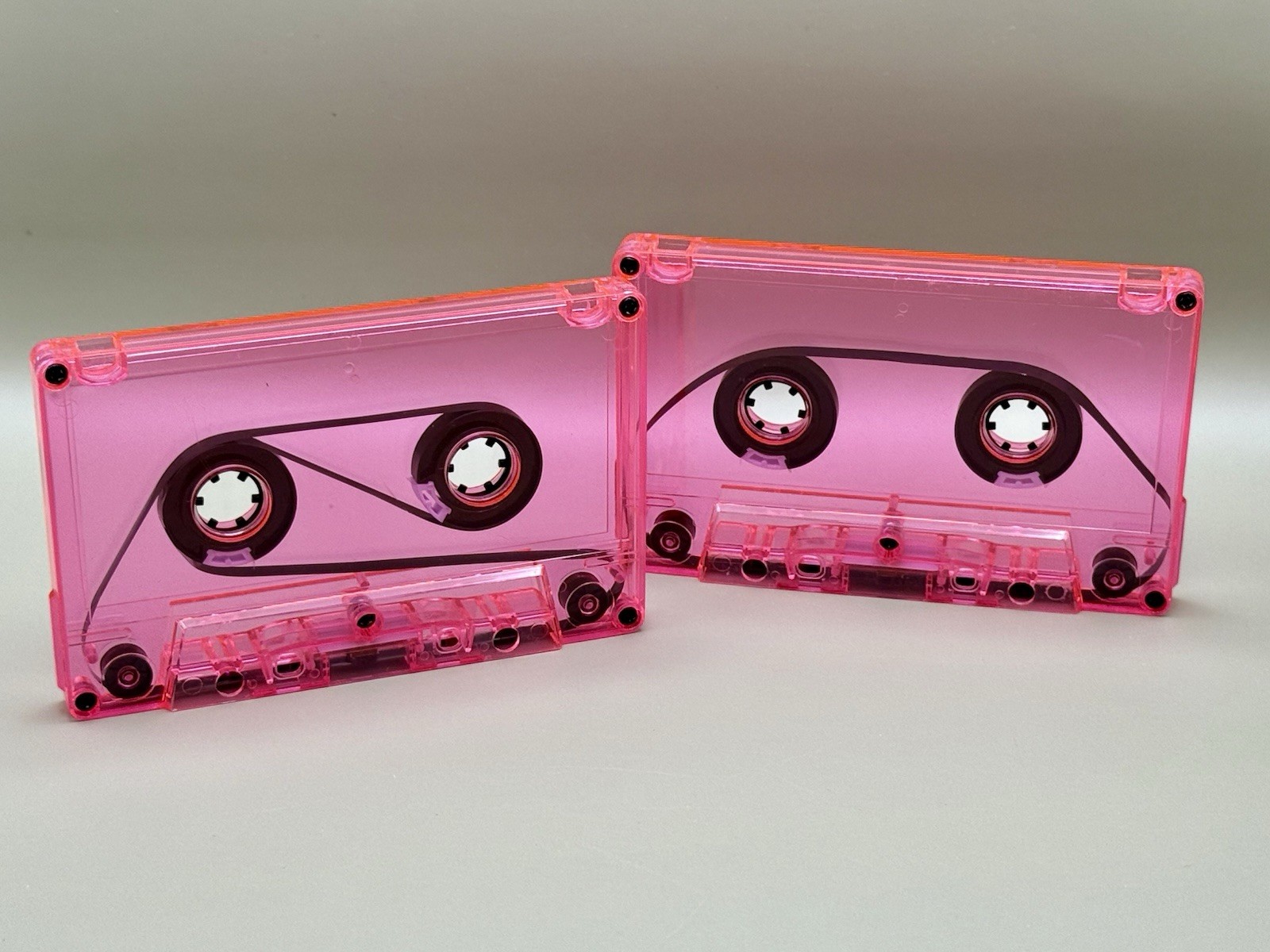 New Neon Pink Cassette Tape Loop Pair: 5 & 8 Seconds: Maxell XL II S Chrome Tape