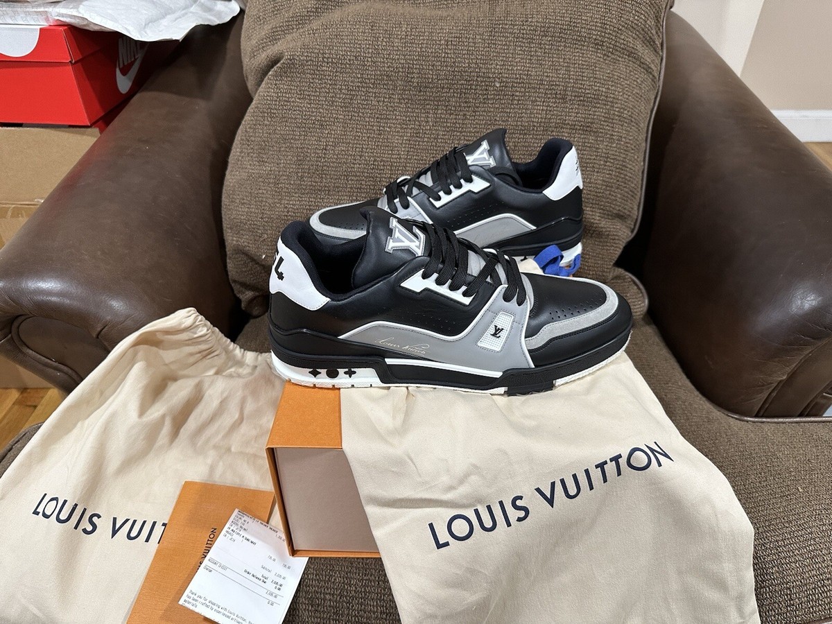 LOUIS VUITTON TRAINER 1AAHS3 Virgil Abloh Sneaker Black Gray Sz 11