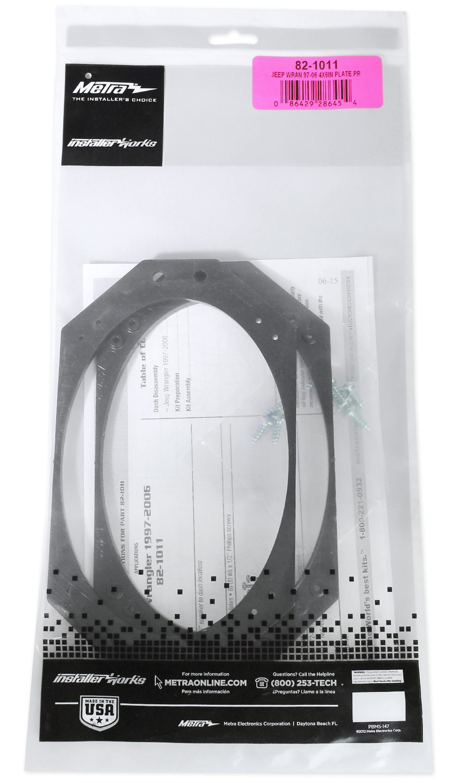 Замена водонепроницаемого переднего динамика Polk Audio 4x6 для Jeep Wrangler TJ 97-02