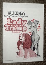 LADY AND THE TRAMP original rare U.K. DISNEY movie pressbook