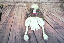 NWT GIRLS CAPELLI CHARLOTTE HAT & GLOVES 2 PIECE SET FAUX FUR REV MULTI SZ S, M 