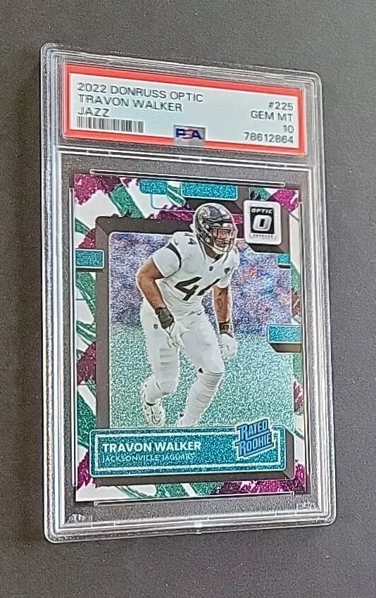Travon Walker 2022 Donruss Optic Jazz Prizm RC SSP Rookie PSA 10 - Very Low Pop - Image 4 of 4