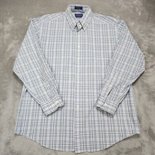 Pendleton Boulevard Shirt Men Large Blue Check Button Down Dress Casual Leisure