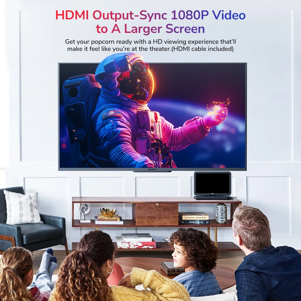 17.6" Portable Blu Ray DVD Player W/15.4" 1080P Large Swivel Screen Rechargeable - Image 2 of 4