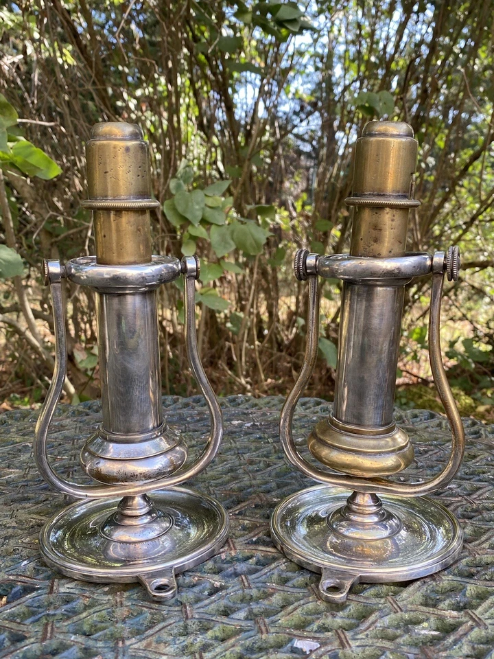MILLER & SONS / 179 PICCADILLY & Paire Lampes Cabine De Bateau & Bronze & Marine - Photo 2/4