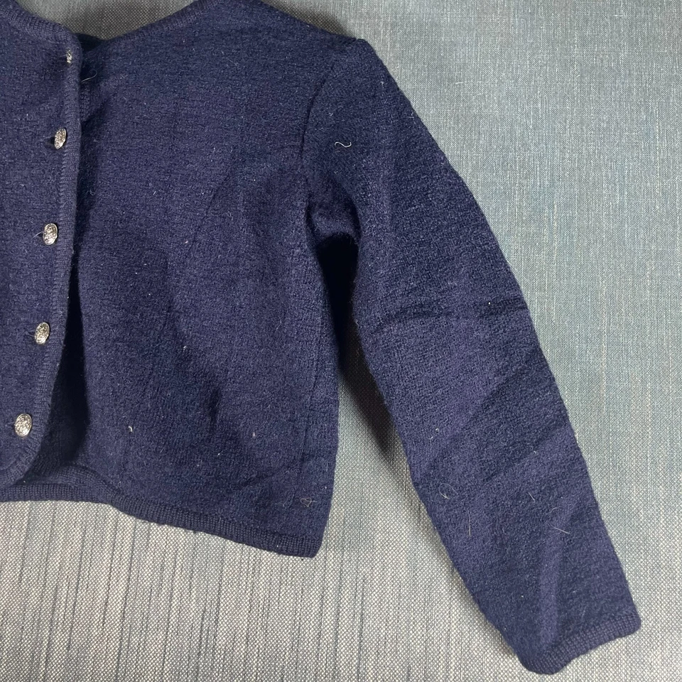 Cárdigan Talbots Niños Niñas Azul Marino Manga Larga Cierre Botón Talla 6 Lana Foto 3 de 4