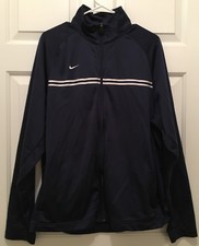 Nike Team Men's Full Zip Warmup Sideline Jacket Navy Blue White Medium