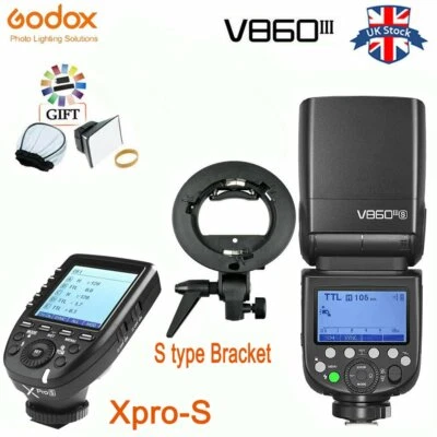 Godox V860III-S 2.4G TTL HSS Flash Speedlite + Soporte tipo S + Xro-S para Sony Reino Unido