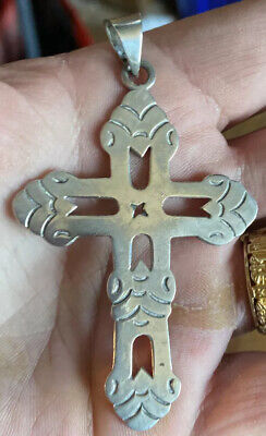 Jewelry Stores Network Latin Crucifix Pendant in 925 Sterling Silver 55x30mm 