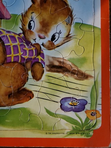 Lot of 4 Vintage Saalfield Pub Co Frame Tray Puzzles Bunny Puppy Duck Easter - Picture 18 of 24