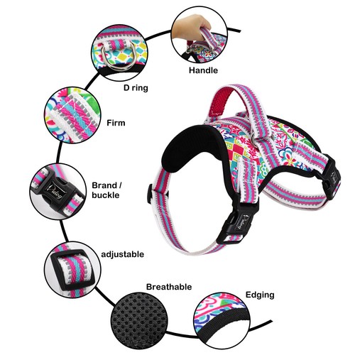 Chaleco ajustable sin tirar con arnés para perros mascotas con mango de control reflectante S-XL - Imagen 7 de 25