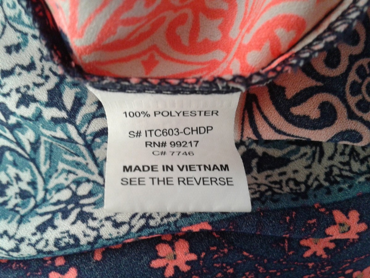 Moa Moa Womans Top Blouse Multicolor Patterned Sz M | eBay