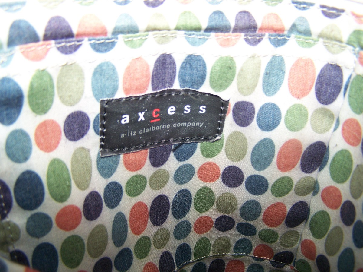 Grand Sac à Main Cabas Hobo Axcess By Liz Claiborne - Noir 100% Polyvinyle - Occasion Excellent État